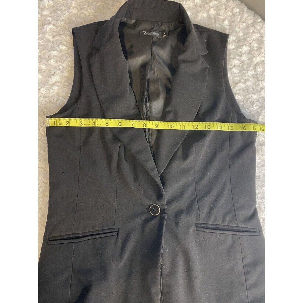 7th Avenue Suiting collection NY & Co Size 6 Sleeveless Black Vest - Picture 7 of 10